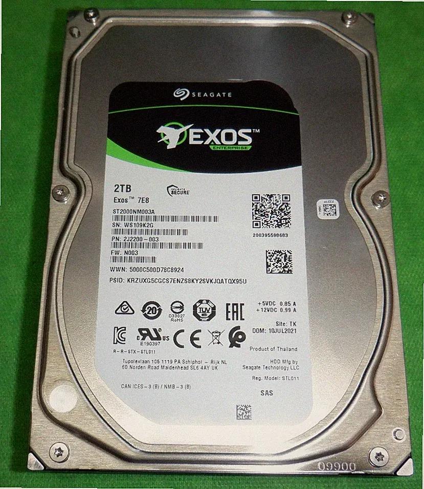 Seagate Exos 2TB 7E8 SAS Server 3.5" Hard Drive ST2000NM003A 92% LIFE LEFT